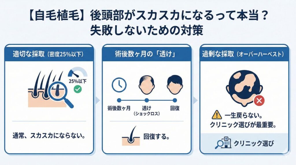 【自毛植毛】後頭部がスカスカになるって本当？失敗しないための対策と術後の経過を徹底解説
