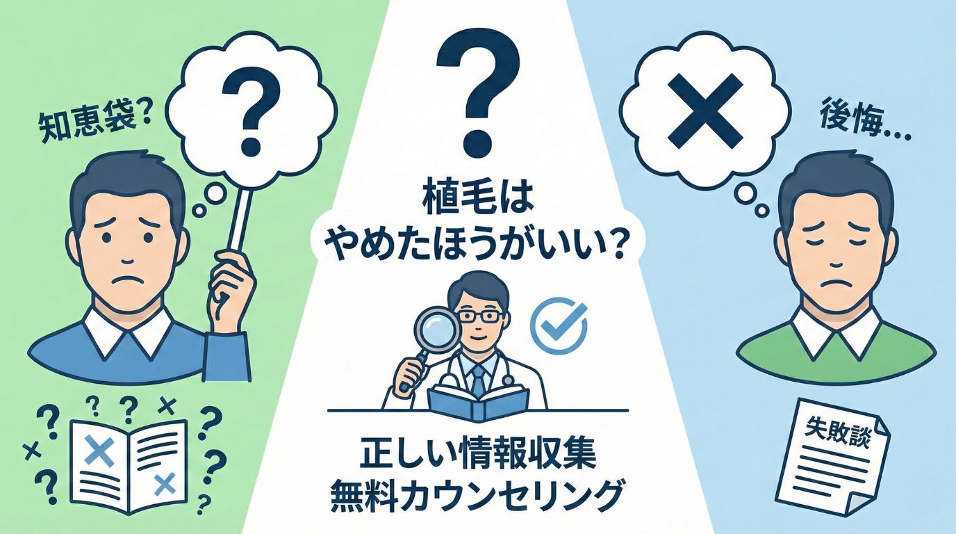 「植毛はやめたほうがいい」は本当?知恵袋の失敗談と絶対に後悔する人の特徴5選