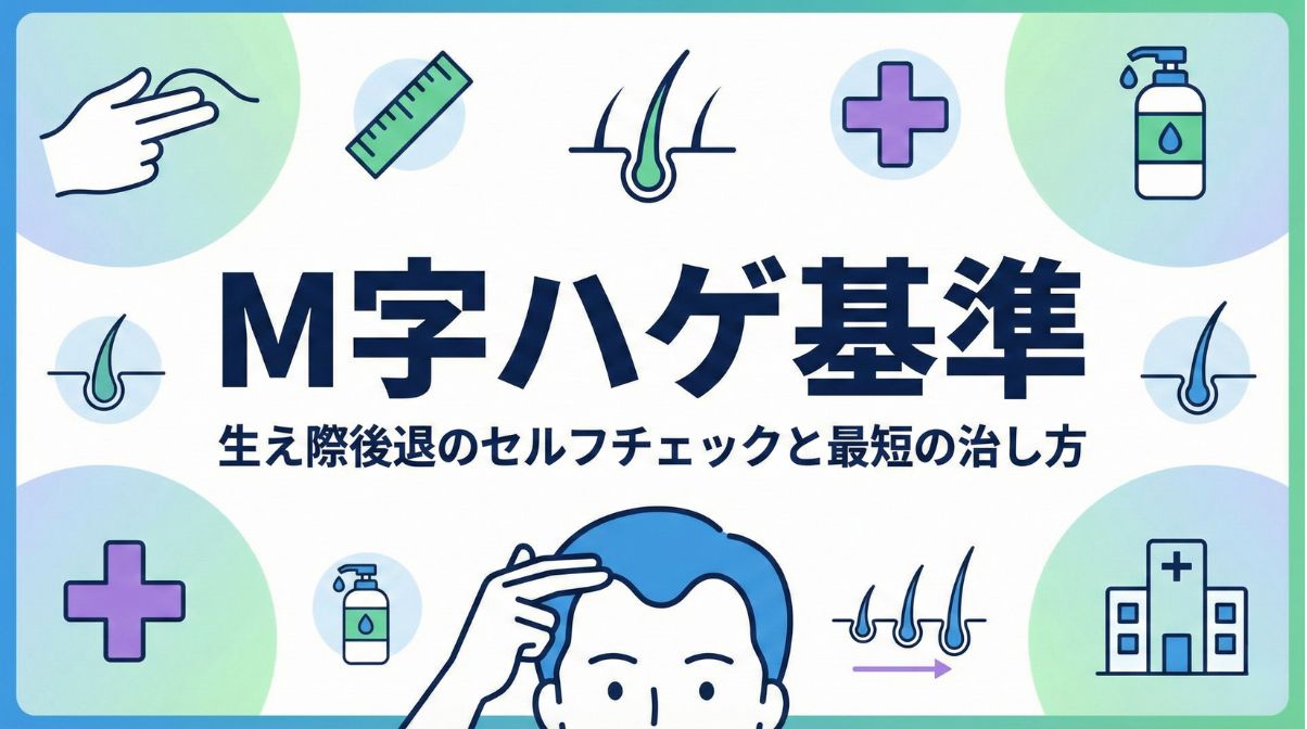 【M字ハゲ基準】おでこに指何本入ったら危険？生え際後退のセルフチェックと最短の治し方