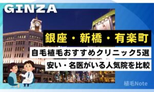 銀座の自毛植毛おすすめクリニックは？安い・名医・人気ランキング（新橋・有楽町）