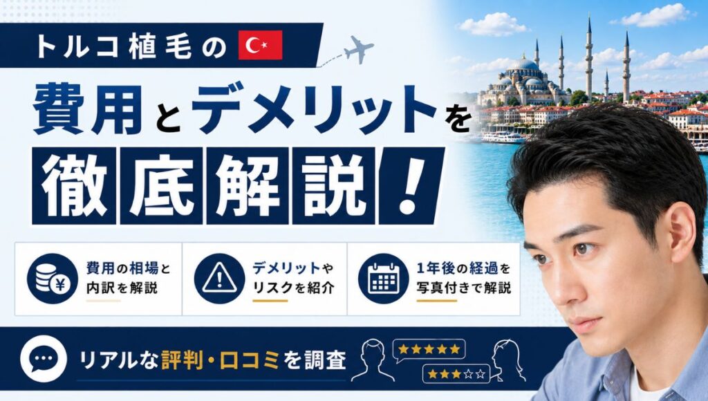 トルコ植毛の費用とデメリットを徹底解説！1年後の経過やリアルな評判とは